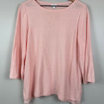 J.Jill Sweater Women M Pink Linen Blend Knit Long Sleeve Classic Lightweight Pink Size M Photo 0