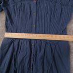 Anthropologie Pilcro Corset Midi Shirt Dress Women's Large Blue Prairie Peasant Photo 8