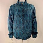 Urban Outfitters NWOT  Young Adult / Teen Blue Paisley Scarf Print Satin like Bomber Jacket M Photo 7