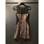 Aidan Mattox  Illusion Sequined Sheath Mini Dress Sleeveless Black Gold US 0 Photo 2