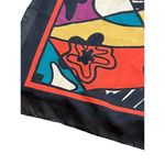 Vintage Psychedelic Abstract Art Print Scarf Teal Purple Red Black Polyester 31" Photo 1