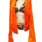 BCBGMAXAZRIA Vintage Orange Velour Zip Cover Jacket size Large Photo 4