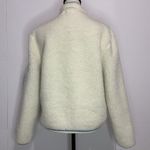 Ivory Ella  Size Small Full Zip Faux Sherpa Jacket Ivory with Teal Trim NEW Photo 5