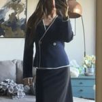 Derek Lam  Blue Cardigan Sweater MEDIUM Preppy Blazer Career Work Designer $425 Photo 6