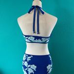 Farm Rio Soft Garden Knit Dress Blue Floral Halter Cut Out Maxi Vacay Size XS Photo 7