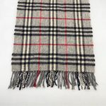 Burberrys Checkered Scarf in Red, Black, and Cream Photo 6