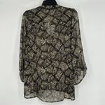 PJK Patterson J Kincaid Brown Snake Print Button Up Shirt Leather Trim Size M Size M Photo 6