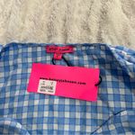 Betsey Johnson Size XL Blue Checkered Puff Sleeve Plaid Midi Dress Casual Flirt Photo 8