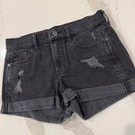 Old Navy  Denim Jean Boyfriend Shorts Women’s 0 Black Mid Rise Distressed Summer Photo 1