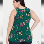 Torrid 0 0X Green Floral Strappy Neckline Babydoll Tank Top Shirt Blouse Photo 4