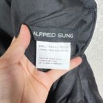 Alfred Sung Black Satin Gown 10 Sleeveless Pleated High Low Dress Old Money Photo 3