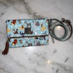 Dooney & Bourke Disney  Disney Dogs‎ Fold Over Crossbody Purse Blue Rare HTF EUC Photo 1