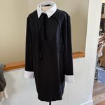 ZARA Black and White mini Dress with contrasting white ribbons too size large Photo 7