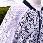 Kensie Kenzie White Lace Zippered Jacket Photo 8