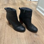 Toms | Women's Black Leather Lunata Mid Block Heeled Ankle Boots Photo 3
