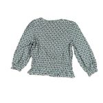 Boden Geometric Print Smocked Peasant Top Boho Chic Blouse UK 10 US 6 Green Photo 2