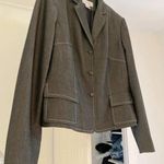 Calvin Klein Vintage 90s Contrast Stitch Blazer Jacket Grey Size M Photo 9