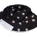 NWT alice + olivia Reversible Bucket Hat with Daisy Print Black Photo 0