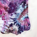 Handmade Linen Tie Dye Tank Top Sleeveless Ruffle Hem Made in Italy‎ Geode 1110 Purple Photo 7
