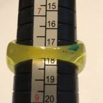 Size 8 Yellow Green & Red Resin Boho Fashion Dome Statement Ring Photo 5