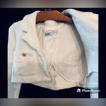 ZARA  White Gold Button Cropped Blazer Wool Blend Blogger Lined Jacket Quiet Lux Photo 4