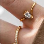 Anthropologie 18K tarnish resistant pear cut ring Photo 0