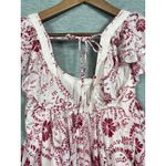 Maeve Anthropologie Dress S Red Floral Babydoll Mini Flutter Sleeve Lace Cottage Pink Size undefined Photo 5