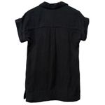 J. Crew Gauze Cotton Shirt Dress Sz M Petite Black Coastal Beach V Photo 2