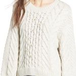 Rebecca Minkoff Rebecca Minkhoff Cream Chunky Knit Fisherman Crewneck Sweater Photo 0