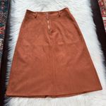Shinestar  Boho Butterscotch Faux Suede A-Line Midi Skirt Photo 3
