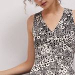 Anthropologie Maeve Black & White Floral Livia Flared Maxi Dress size Photo 2