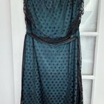 Torrid Vintage  Y2K Teal Blue Lace Polka Dot Strapless Sundress Plus Size 2X Photo 0