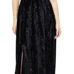 Disturbia Maggie Tie Front Apron Midi Dress in Black size 6 Floral Velour NWT Photo 0