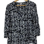 Pixley Black & White Diamond Print Long Sleeve Top L Size L Photo 0