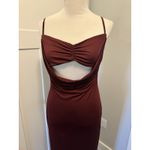 Midi‎ Cut Out Dress Wine Wedding Guest Size Large Red Photo 1