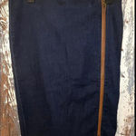 Ralph Lauren  Denim skirt, leather trim, zipper, size 8 Photo 0