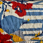 Multiples  PM Petite Medium High-Low Textured Stripe Floral Top Lightweight Photo 4