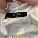 Romy szXS satin sleeveless wrap front lined side zip flowy skirt dress EUC Size XS Photo 3