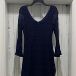 Love Reign Navy Floral Lace Bell Sleeve Dress Photo 0
