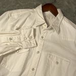 J. Crew Shirt Womens Large White Cotton Western Pearl Snap Long Sleeve Rodeo Photo 7