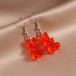 🆕Red Candy Gummy Bear Dangle Earrings Photo 1