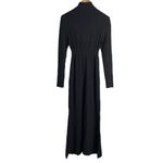 Toccin Black Ribbed Turtleneck Long Sleeve Midi Sweater Dress Size Medium Photo 10