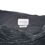 Saylor Alora One Shoulder Plisse Metallic Black Midi Dress SMALL Photo 4