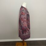 Loft  Dress Shift Ruffle Collar Lined Lightweight Floral Paisley Bold Bohemian Photo 6