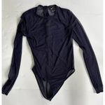 Nike Sportswear City Ready Mesh Tight Fit Bodysuit Top Black / Blue Size… Photo 3