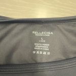 Relleciga  Women's Size Large Black Swim Shirt Rashguard Long Sleeve‎ Crop Top Photo 3