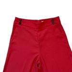 Veronica Beard  Red Wide Leg Sailor Pants Sz 10 High Waist Trousers Career Button Photo 2