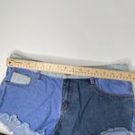 Cotton On Denim Shorts Womens 6 Blue Color Block Frayed Cotton Western Dukes Photo 5