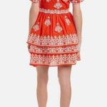 NWT Boden Square Neck Red & White Embroidered Puff Sleeve Rara Dress 8 Photo 3