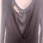 Joseph Ribkoff Vintage  Black Crochet Maxi long sleeve zip dress size 8 witchy Photo 4